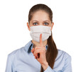 Woman in protective medical mask
