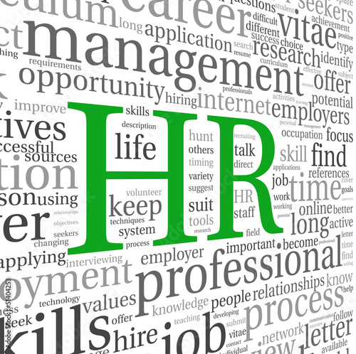 Illustration: Human resources concept in tag cloud Human resources concept in tag cloud