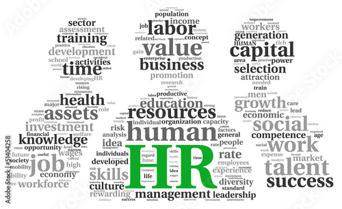 Illustration: Human resources concept in tag cloud Human resources concept in tag cloud