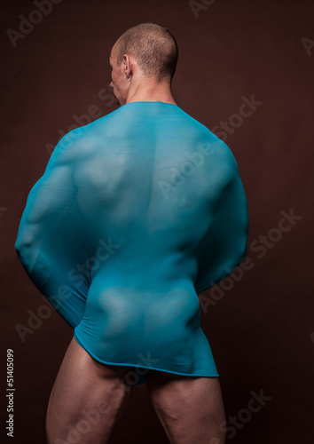 Photo: Model with blue textile Model with blue textile