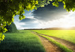 ground road and sunset