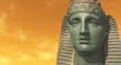 Sphinx statue against sunset sky - digital artwork