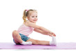 Little girl doing fitness exercises