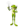 3d rendered toon character - green frog