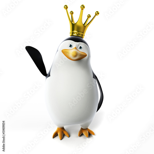 Illustration: 3d rendered toon character - funny penguin 3d rendered toon character - funny penguin