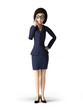 3d rendered toon character - business woman