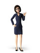 canvas print picture 3d rendered toon character - business woman