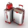 Suitcases isolated on white background