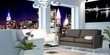 Urban Living Room at Night