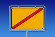 Ortsschild Ortsausgang ohne Text