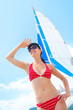 woman on yacht