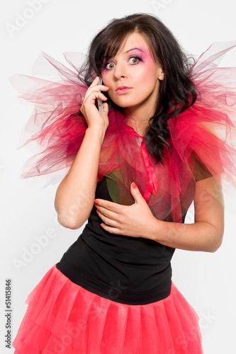 Photo: Beautiful woman talking through her mobile Beautiful woman talking through her mobile