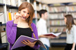 Students in a library