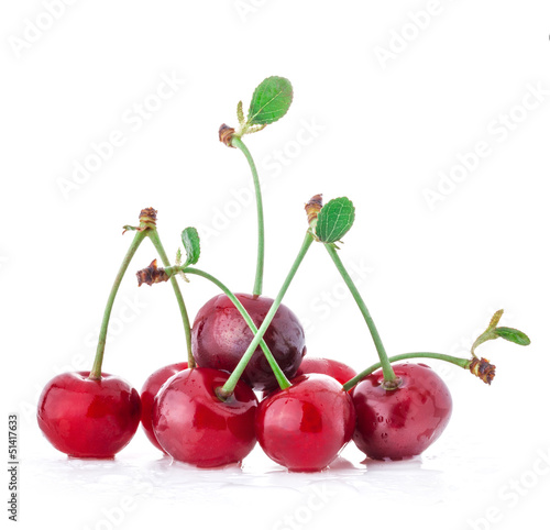 Photo: Cherry isolated on a white background Cherry isolated on a white background