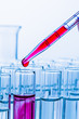 Laborgläser bei Versuch in Chemie Labor