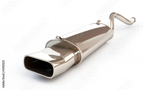 Illustration: exhaust silencer automobile muffler. on a white background exhaust silencer automobile muffler. on a white background