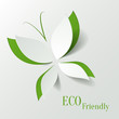Vector: Eco concept - green butterfly cut the paper like leaves Eco concept - green butterfly cut the paper like leaves