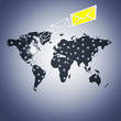 concepto del correo electrónico internacional