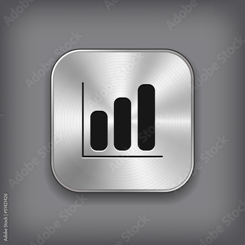 Vector: Diagram icon - vector metal app button Diagram icon - vector metal app button