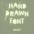 Hand drawn font with shadow. Vector