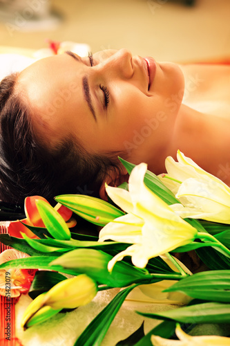 Photo: lying with flowers lying with flowers