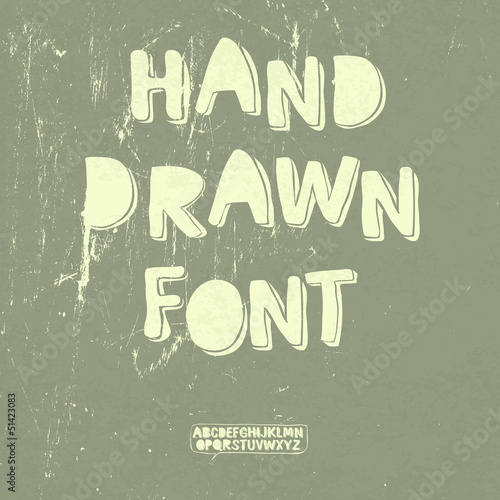 Vector: Hand drawn font with shadow. Vector Hand drawn font with shadow. Vector