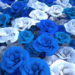 blue floral composition 3d illustration