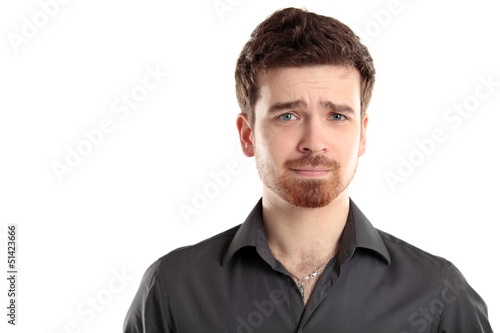 Photo: Portrait of happy smiling man, isolated on white Portrait of happy smiling man, isolated on white
