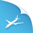 Vector: Airplane on blue background Airplane on blue background