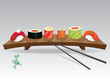 Vector: Sushi details of japanese cuisine. Vector illustration Sushi details of japanese cuisine. Vector illustration