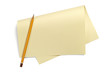 Blank sheet of paper and pencil