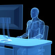 3d rendered medical illustration - correct sitting posture