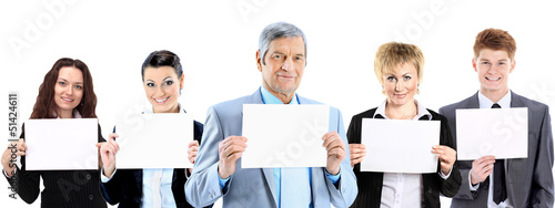 Photo: group of young smiling business people. group of young smiling business people.