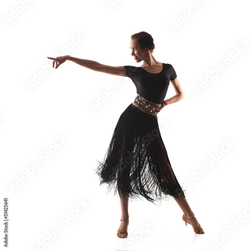 Photo: woman dancer wearing black latina dress woman dancer wearing black latina dress