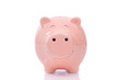 Smiling Piggy bank isolated on white background