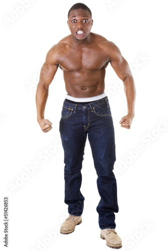 Photo: Angry black muscular man Angry black muscular man