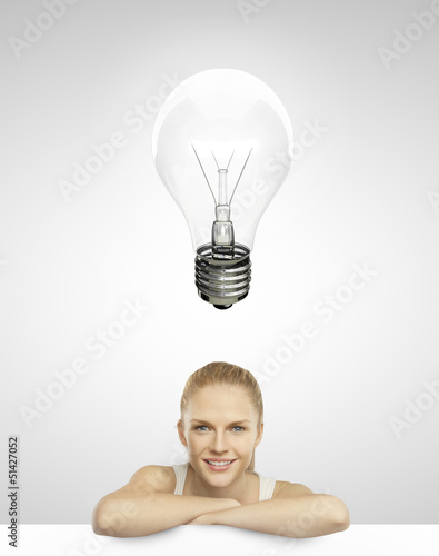 Photo: lightbulb over head lightbulb over head