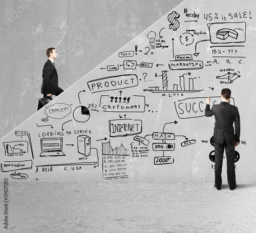 Photo: business concept on ladder business concept on ladder