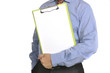 Businessman Holding Clipboard