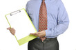Businessman Holding Clipboard