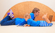 Family working from home