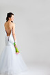 photo of  bride with naked back