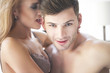 Passion portrait of couple in love