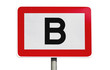Isolated public road sign
