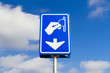Blue parking payment sign