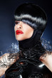 Portrait of beautiful woman with fashionable hairstyle