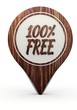 Illustration of a icon free sign on a set of wooden  markers