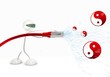 Illustration of a exclusive world icon coming from data cable