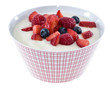 Portion of Semolina Pudding on white