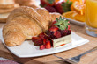 Croissant with Jam on a plate